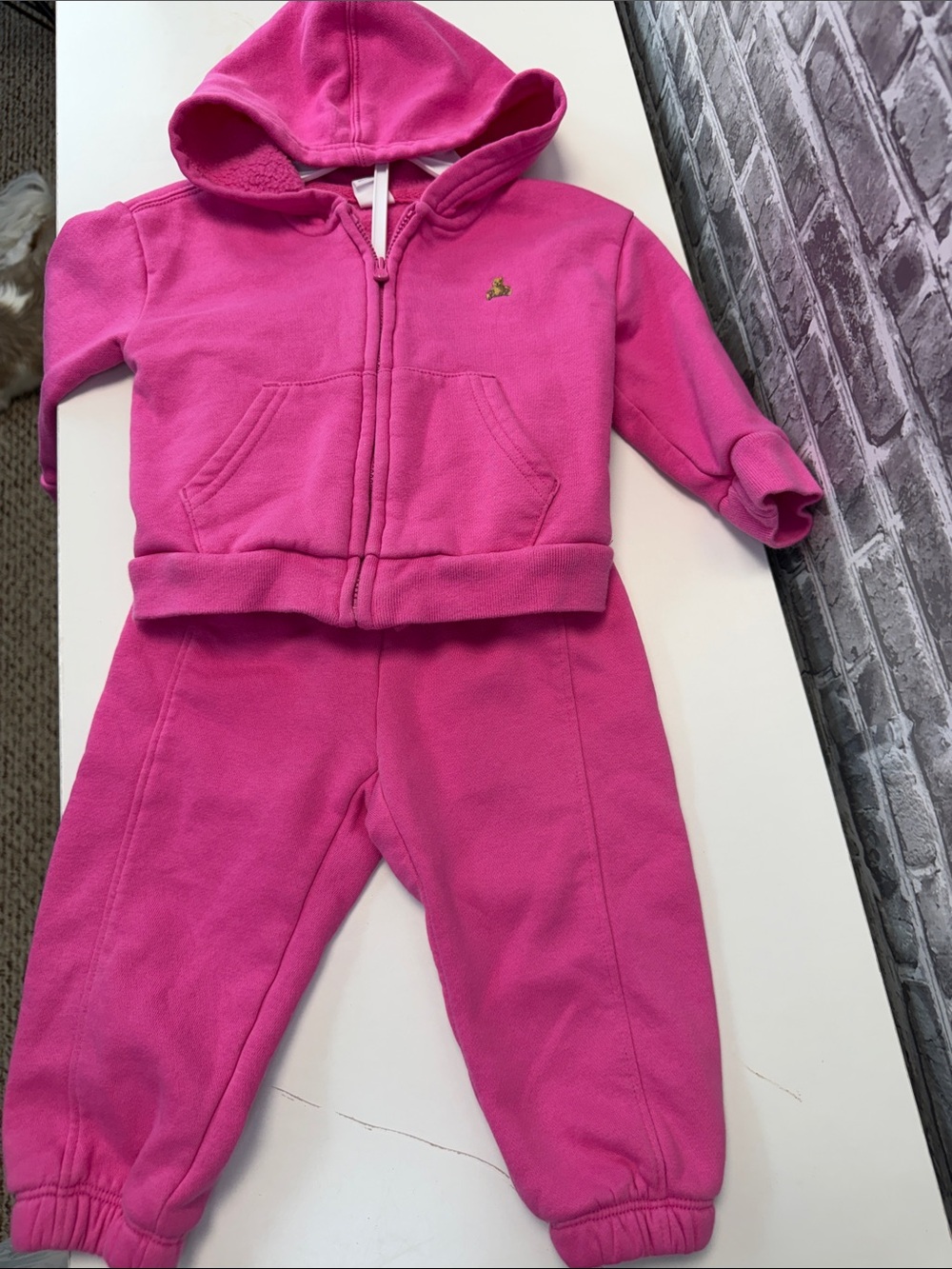 Baby Gap Girls Pink Fleece Hoodie‎ & Jogger Set